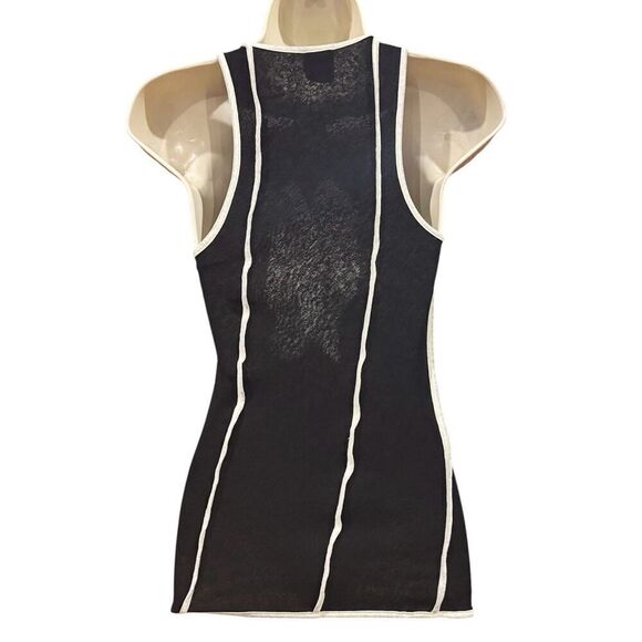 Nanushka ENNA Patchwork Mesh-Jersey Tank Top in Black NWT Size XS - Picture 7 of 9